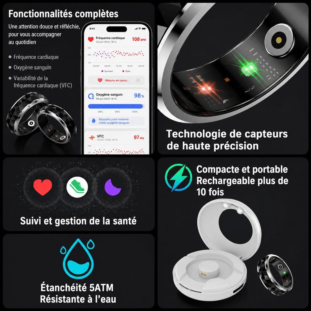 Opale Ring — Bague connectée rotative